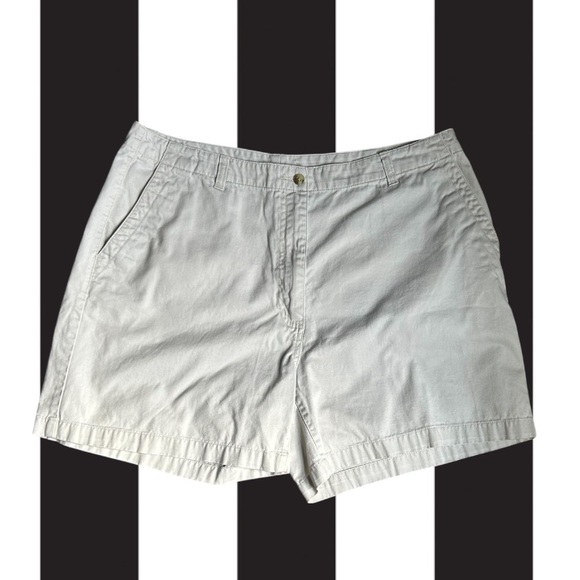 LL Bean Classic Fit  High Rise Khaki Shorts Women’s Size 18 Summer Outdoor 36x6 - Picture 1 of 9